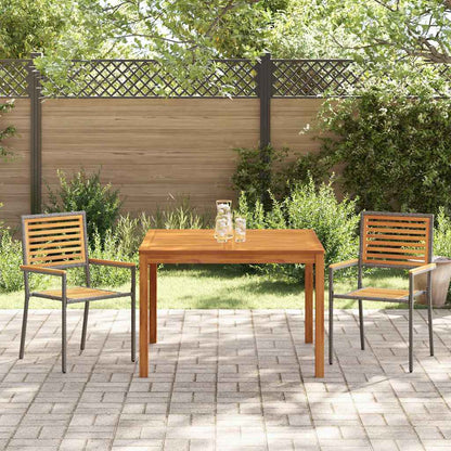 Tuin eettafelset 3 pcs Grijs Massief Acaciahout