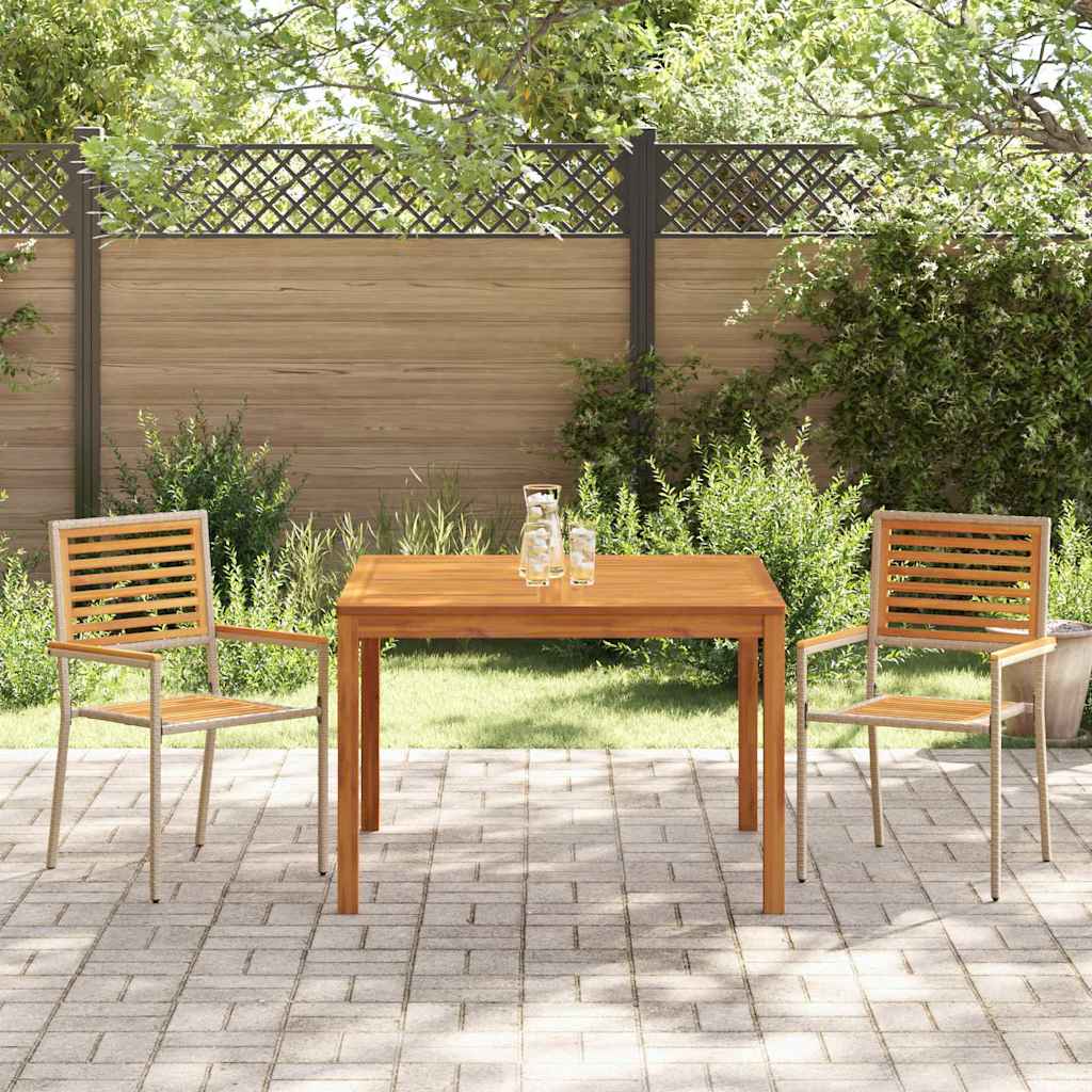 Tuin eettafelset 3 pcs Beige Massief Acaciahout