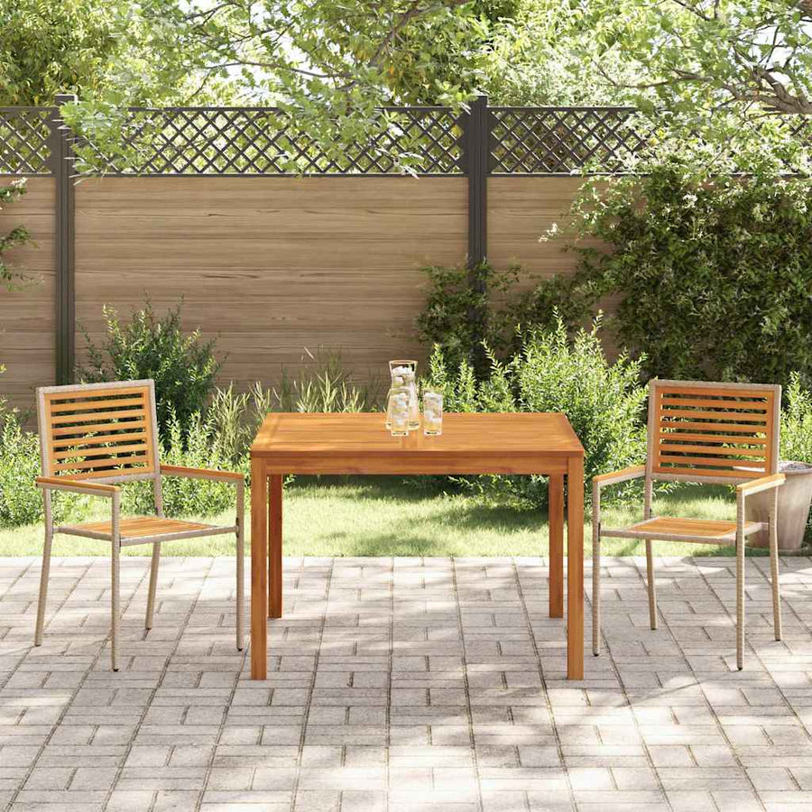 Tuin eettafelset 3 pcs Beige Massief Acaciahout