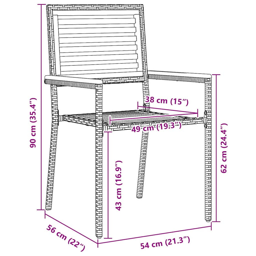 Tuin eettafelset 3 pcs Beige Massief Acaciahout
