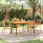 Eettafelset tuin 5-delig massief acaciahout beige 180x90x75 cm