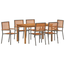 Tuin eettafelset 7 pcs Grijs Massief Acaciahout