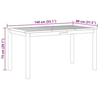Tuin eettafelset 7 pcs Grijs Massief Acaciahout