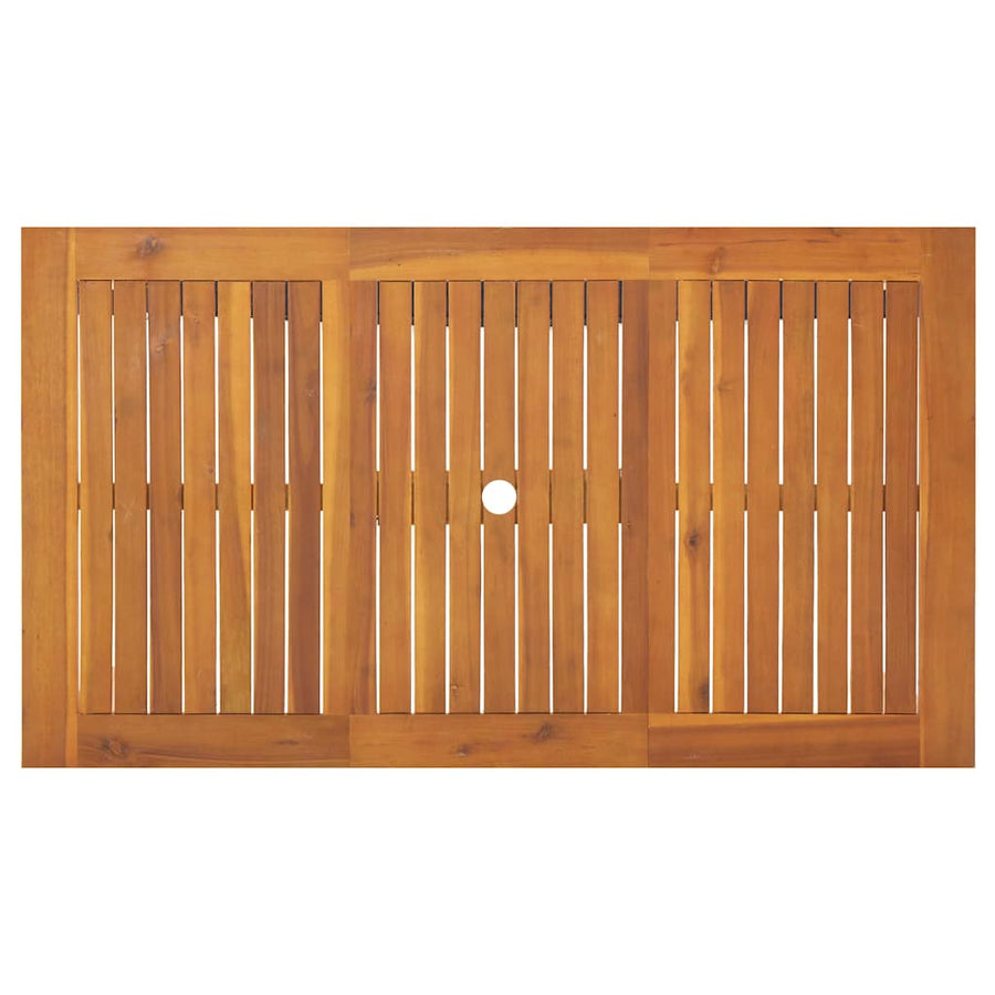 Tuin eettafelset 7 pcs Grijs Massief Acaciahout