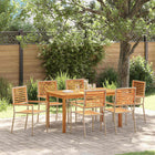 Eettafelset tuin 7-delig massief acaciahout beige