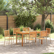 Eettafelset tuin 7-delig massief acaciahout beige