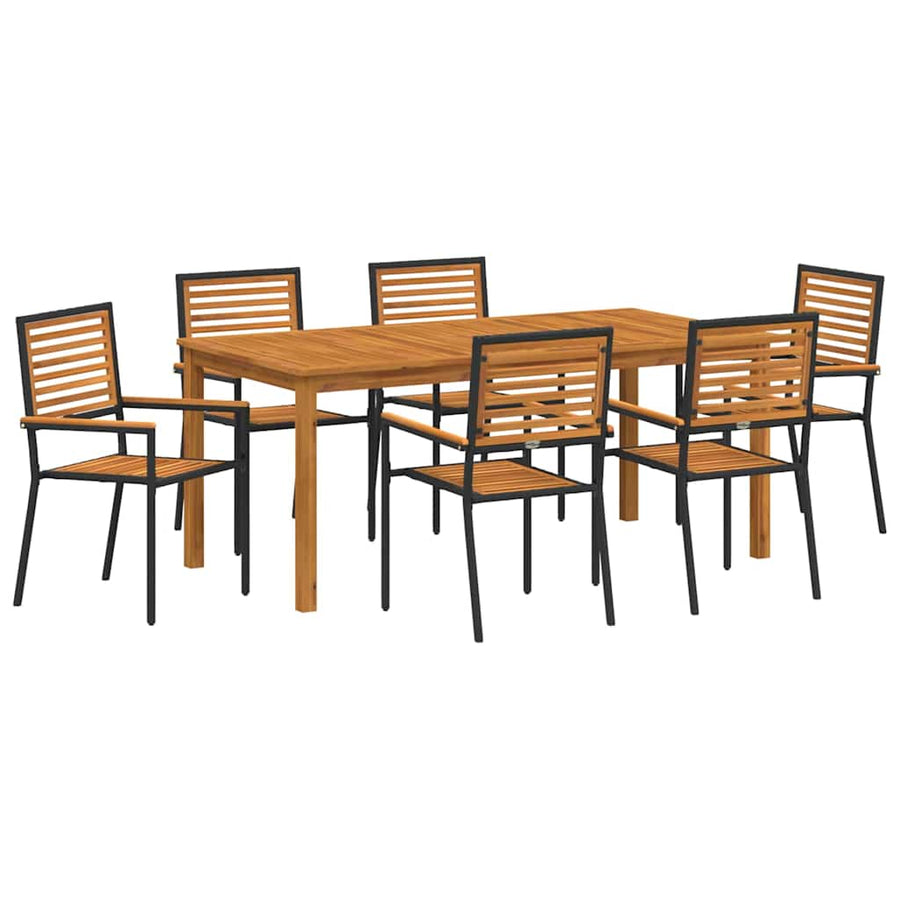 Tuin Eettafelset 7 Pcs Massief Acaciahout 6-Persoons