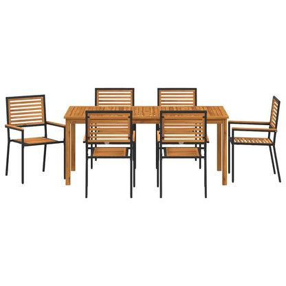 Tuin Eettafelset 7 Pcs Massief Acaciahout 6-Persoons