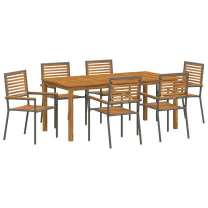 Tuin Eettafelset 7 Pcs Massief Acaciahout 6-Persoons