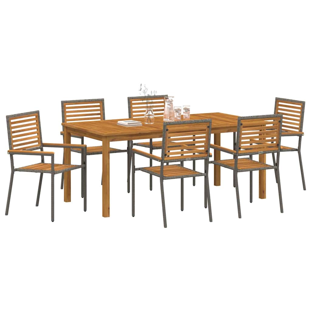 Tuin Eettafelset 7 Pcs Massief Acaciahout 6-Persoons