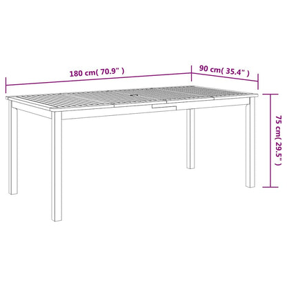 Tuin Eettafelset 7 Pcs Massief Acaciahout 6-Persoons