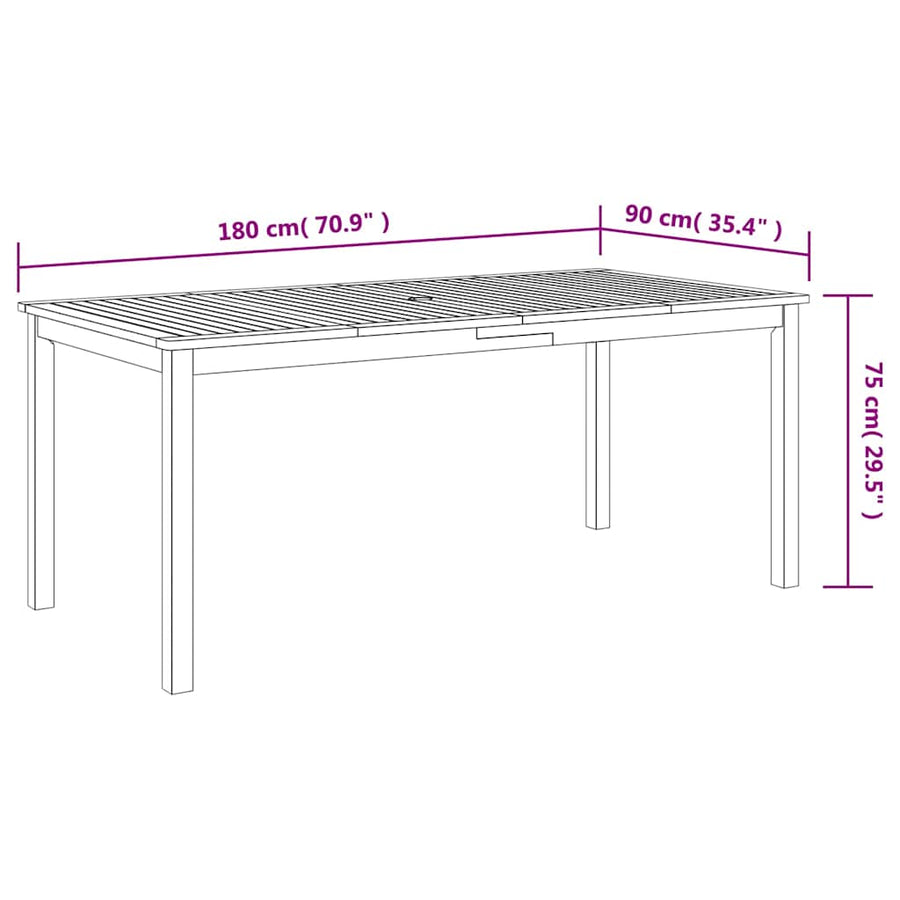 Tuin Eettafelset 7 Pcs Massief Acaciahout 6-Persoons