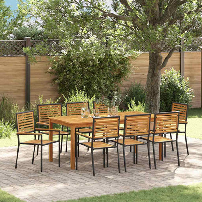 Tuin Eettafelset 9 Pcs Massief Acaciahout 8-Persoons