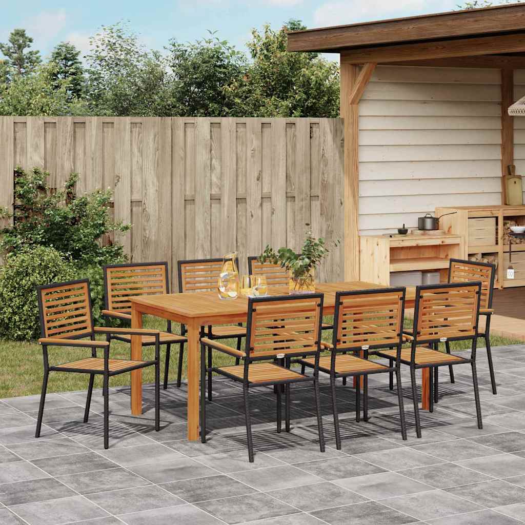 Tuin Eettafelset 9 Pcs Massief Acaciahout 8-Persoons