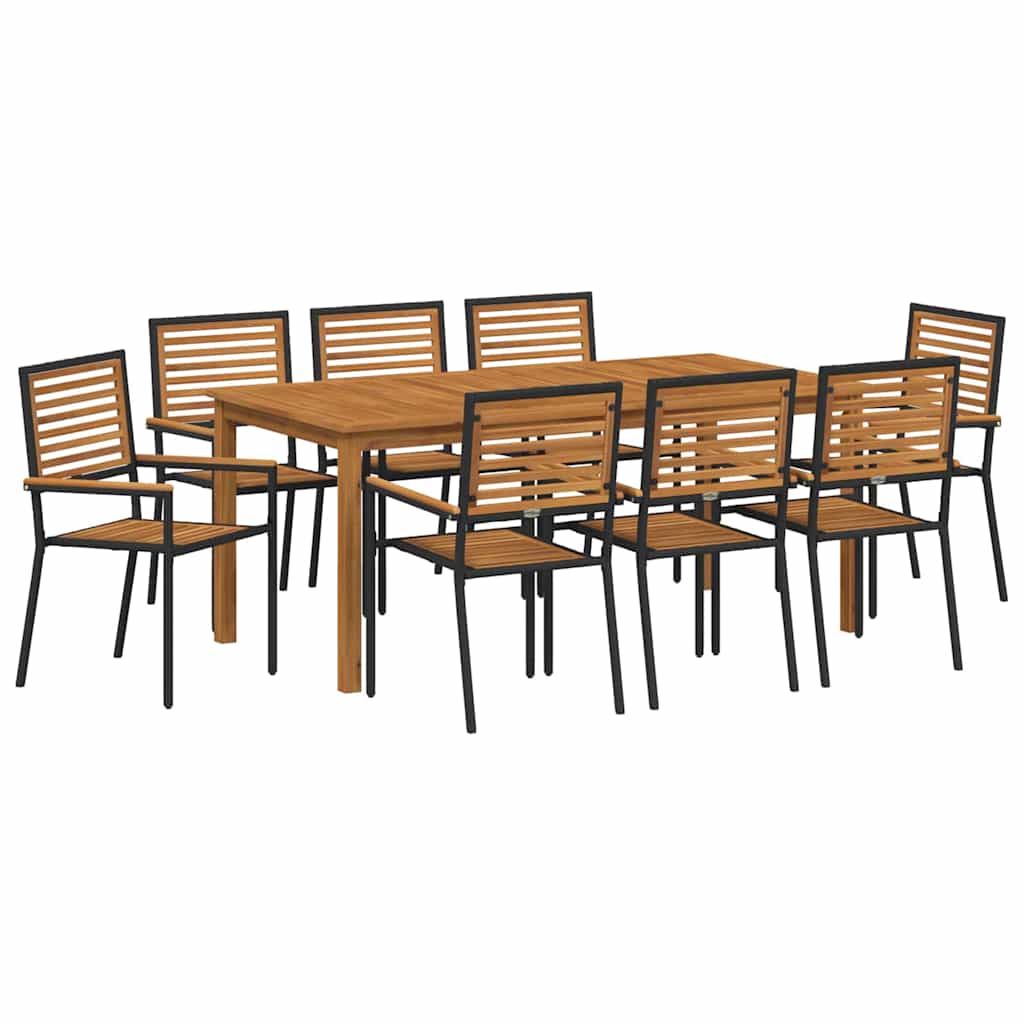 Tuin Eettafelset 9 Pcs Massief Acaciahout 8-Persoons