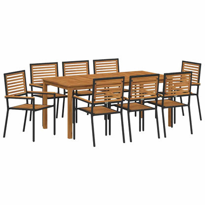 Tuin Eettafelset 9 Pcs Massief Acaciahout 8-Persoons