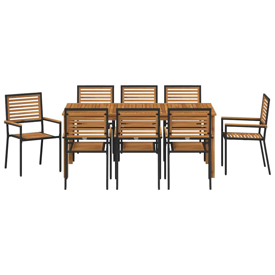 Tuin Eettafelset 9 Pcs Massief Acaciahout 8-Persoons