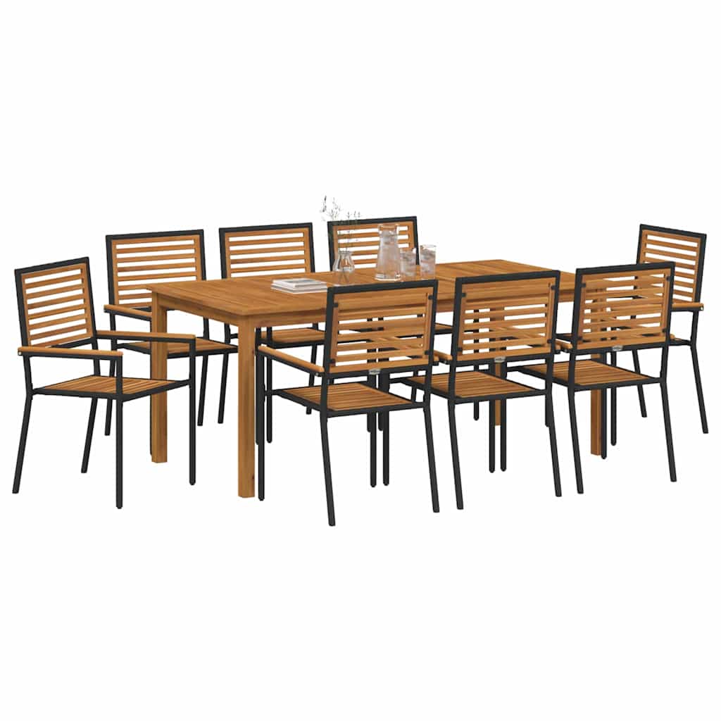 Tuin Eettafelset 9 Pcs Massief Acaciahout 8-Persoons