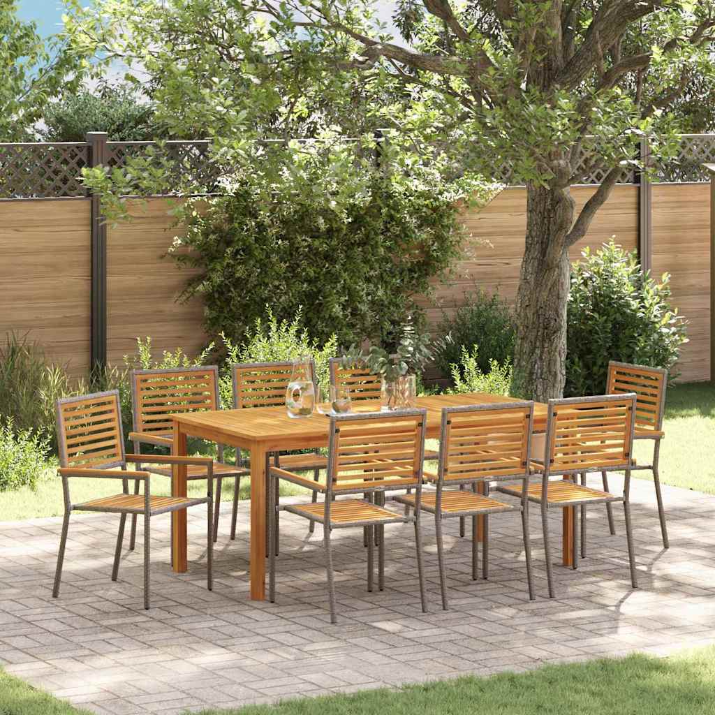 Tuin Eettafelset 9 Pcs Massief Acaciahout 8-Persoons