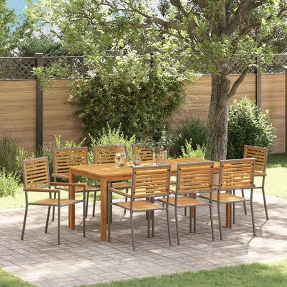 Tuin Eettafelset 9 Pcs Massief Acaciahout 8-Persoons