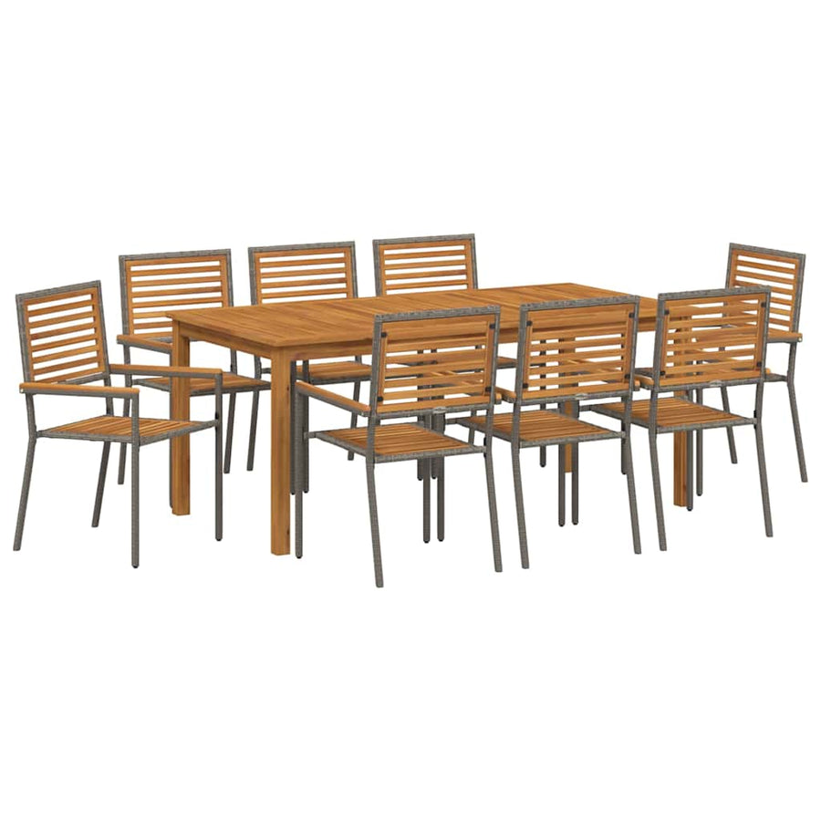 Tuin Eettafelset 9 Pcs Massief Acaciahout 8-Persoons