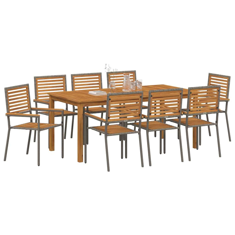Tuin Eettafelset 9 Pcs Massief Acaciahout 8-Persoons