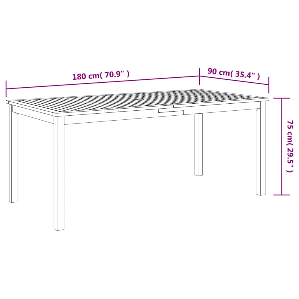 Tuin Eettafelset 9 Pcs Massief Acaciahout 8-Persoons