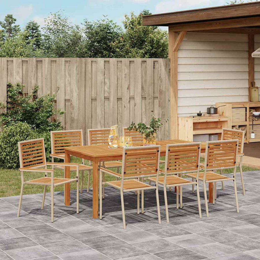 Tuin Eettafelset 9 Pcs Massief Acaciahout 8-Persoons
