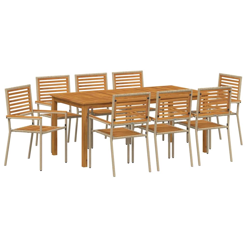 Tuin Eettafelset 9 Pcs Massief Acaciahout 8-Persoons