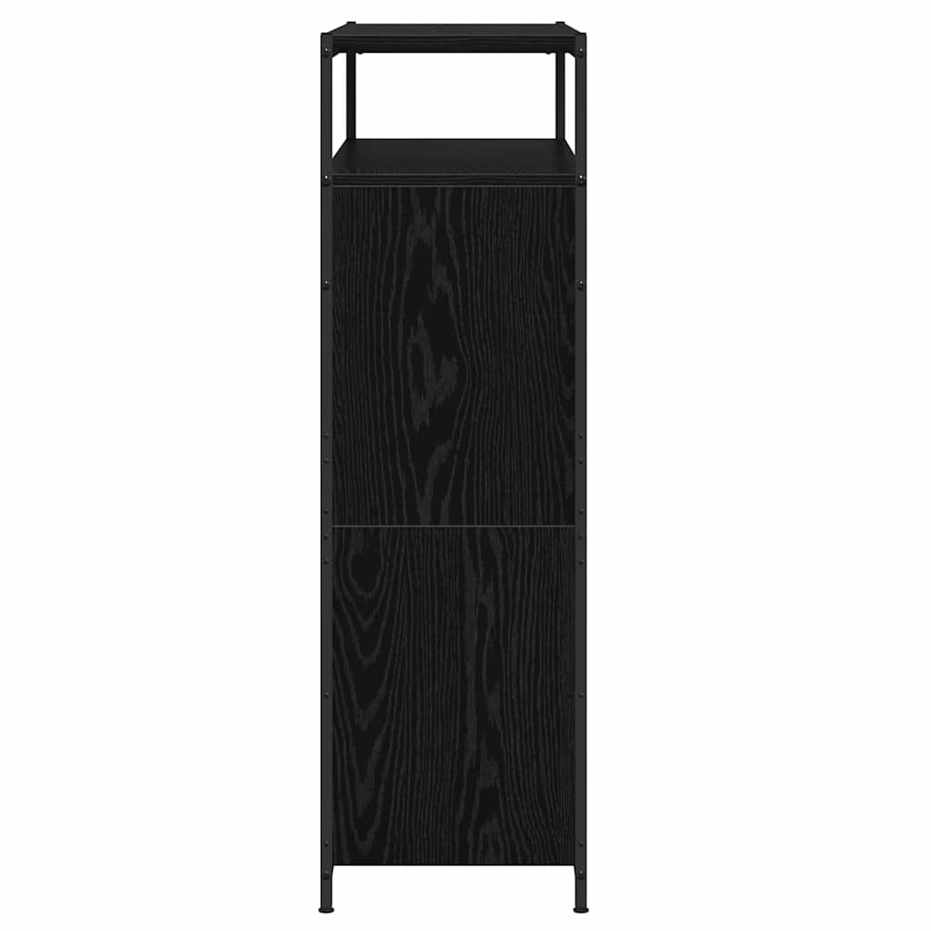 Schoenenkast Zwart Eiken 100 x 34 x 112 cm Bewerkt hout