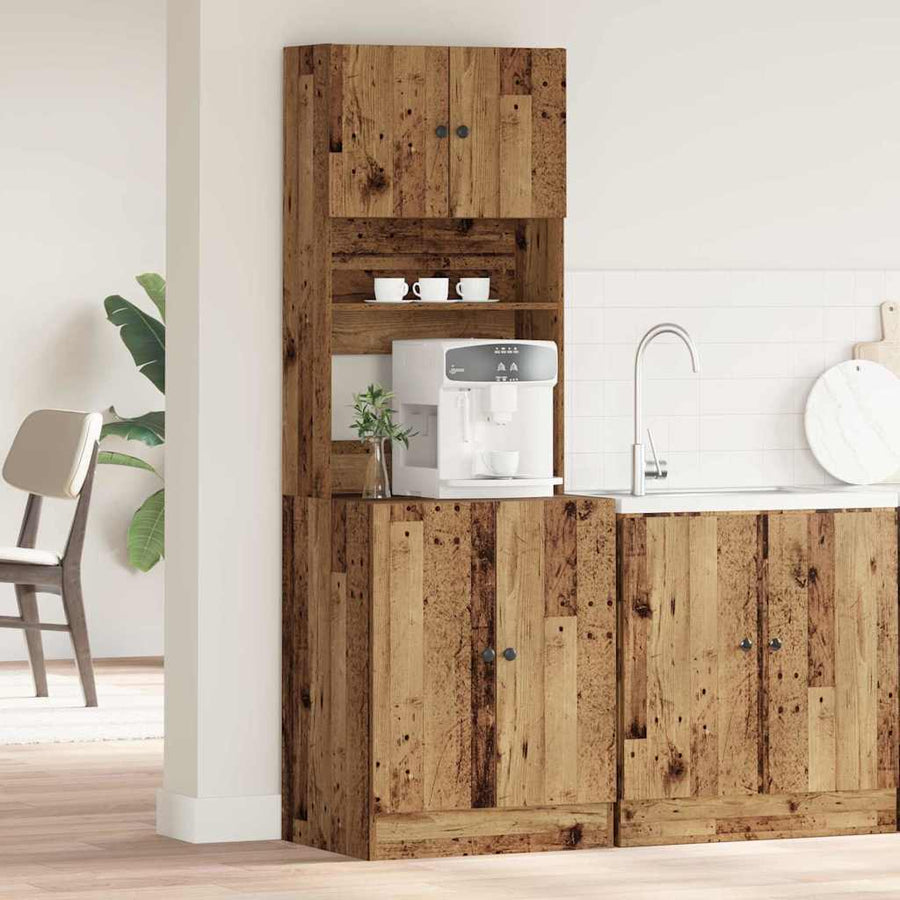 Keukenbuffet met plank 2 pcs Oudhout 60 x 50 x 180 cm