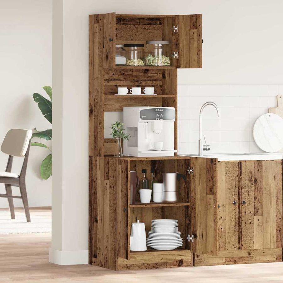 Keukenbuffet met plank 2 pcs Oudhout 60 x 50 x 180 cm