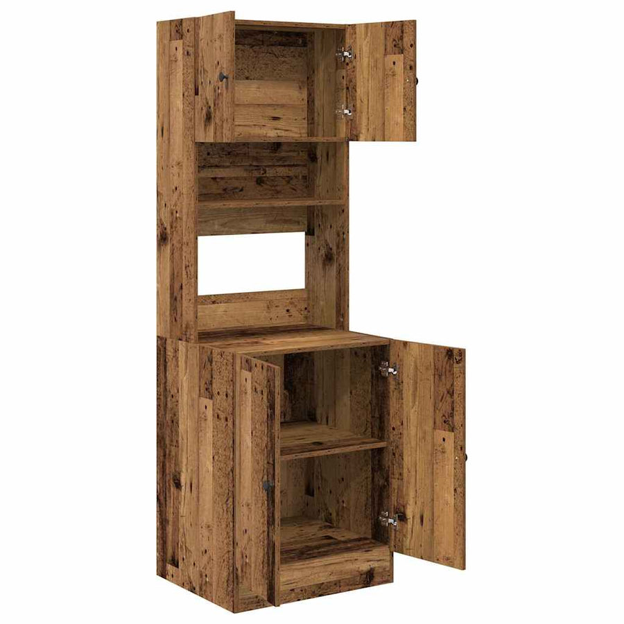 Keukenbuffet met plank 2 pcs Oudhout 60 x 50 x 180 cm