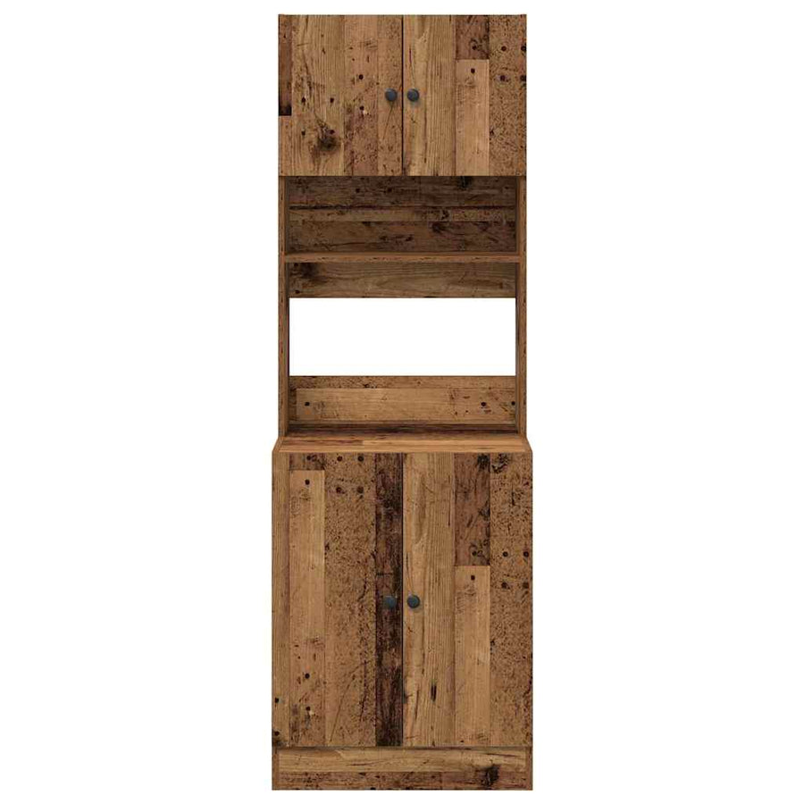 Keukenbuffet met plank 2 pcs Oudhout 60 x 50 x 180 cm