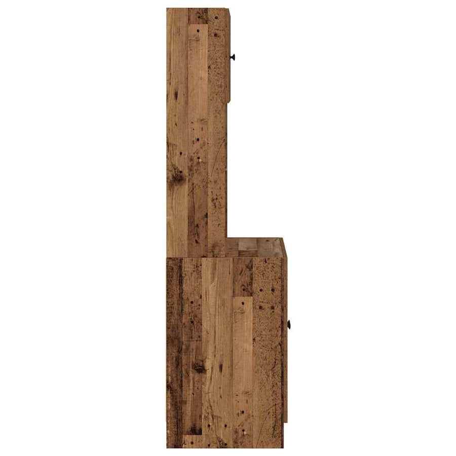 Keukenbuffet met plank 2 pcs Oudhout 60 x 50 x 180 cm