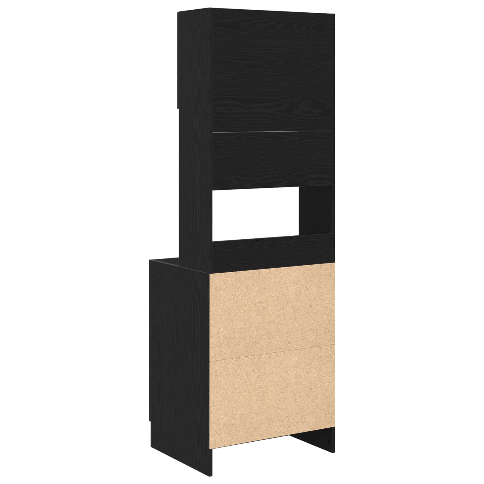 Keukenbuffet met plank 2 pcs Zwart Eiken 60 x 50 x 180 cm