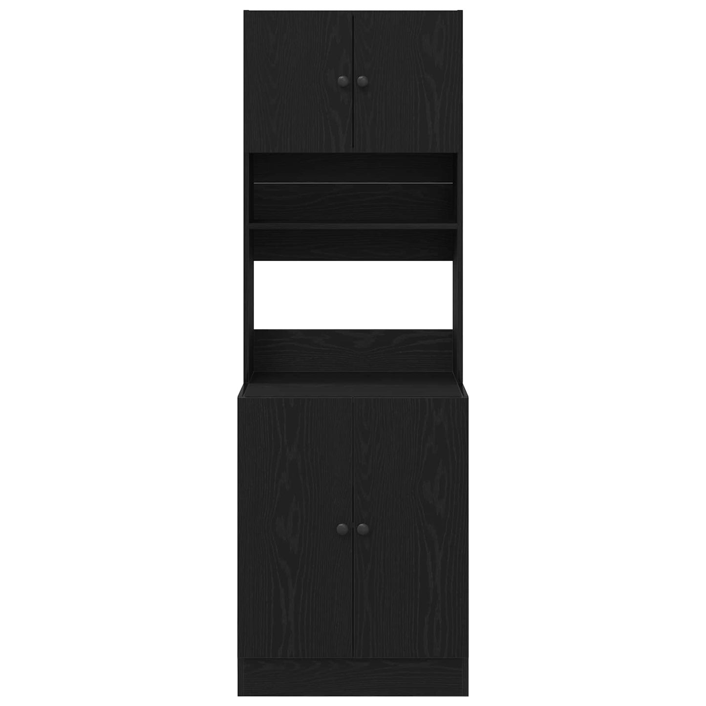 Keukenbuffet met plank 2 pcs Zwart Eiken 60 x 50 x 180 cm