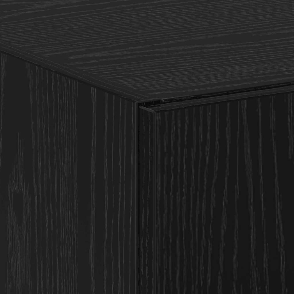 Kantoorkast Zwart Eiken 70 x 32 x 77.5 cm Bewerkt hout