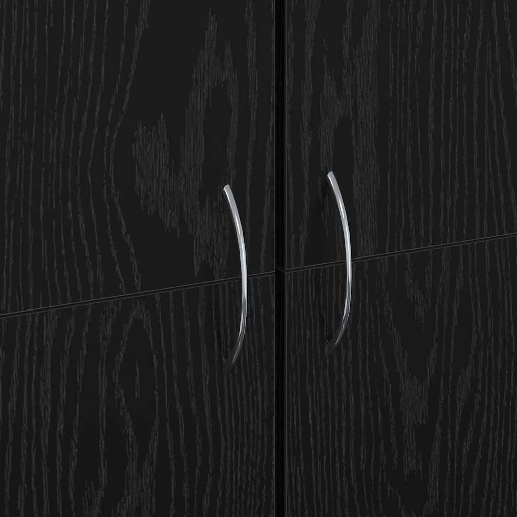 Kantoorkast Zwart Eiken 70 x 32 x 77.5 cm Bewerkt hout