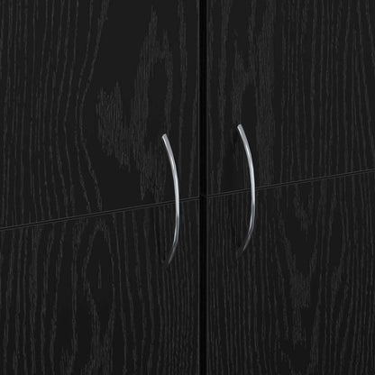Kantoorkast Zwart Eiken 70 x 32 x 77.5 cm Bewerkt hout