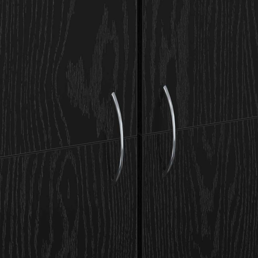 Kantoorkast Zwart Eiken 70 x 32 x 77.5 cm Bewerkt hout