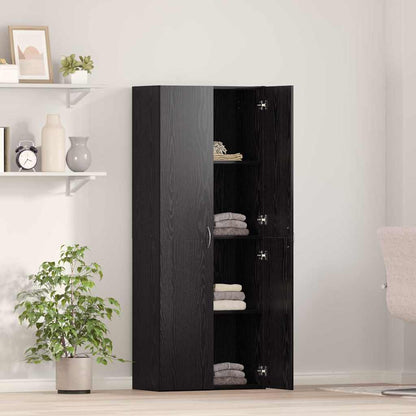 Kantoorkast Zwart Eiken 70 x 32 x 77.5 cm Bewerkt hout