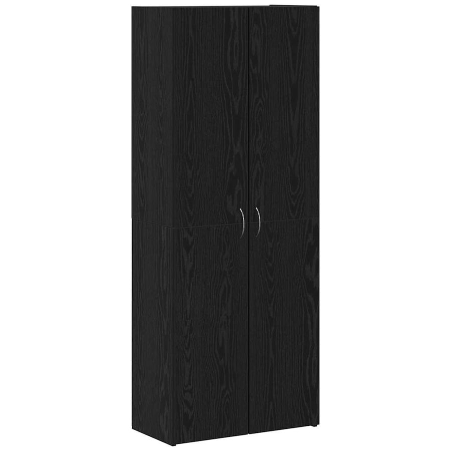 Kantoorkast Zwart Eiken 70 x 32 x 77.5 cm Bewerkt hout