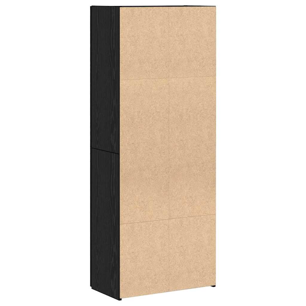 Kantoorkast Zwart Eiken 70 x 32 x 77.5 cm Bewerkt hout