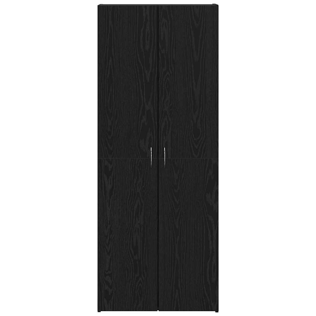 Kantoorkast Zwart Eiken 70 x 32 x 77.5 cm Bewerkt hout