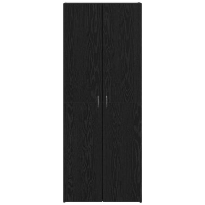 Kantoorkast Zwart Eiken 70 x 32 x 77.5 cm Bewerkt hout