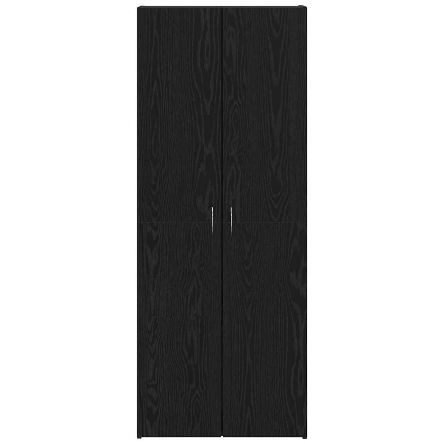 Kantoorkast Zwart Eiken 70 x 32 x 77.5 cm Bewerkt hout