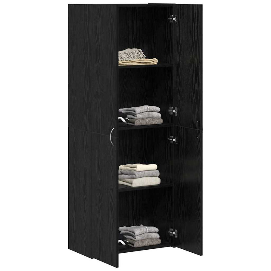 Kantoorkast Zwart Eiken 70 x 32 x 77.5 cm Bewerkt hout