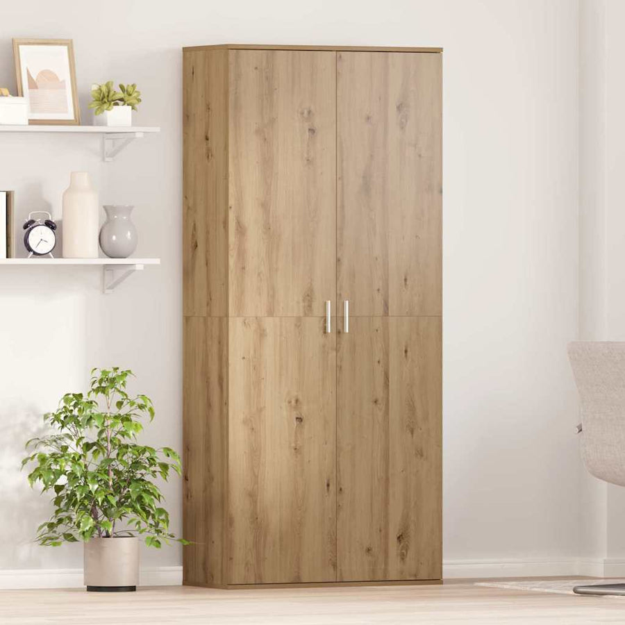 Hoogboard artisanaal eikenkleurig 80 x 35 x 180 cm Bewerkt hout