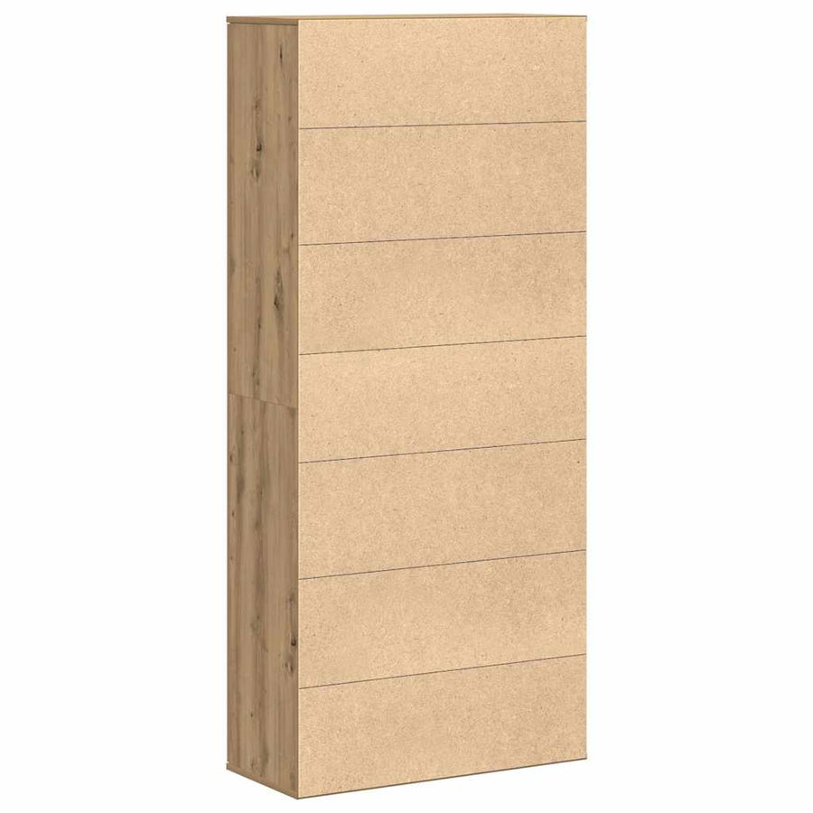 Hoogboard artisanaal eikenkleurig 80 x 35 x 180 cm Bewerkt hout